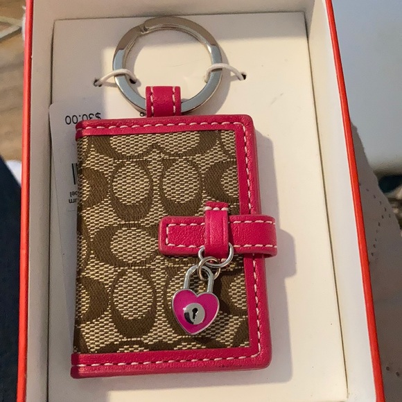 Coach Accessories - Coach Magenta Signature Picture Keychain